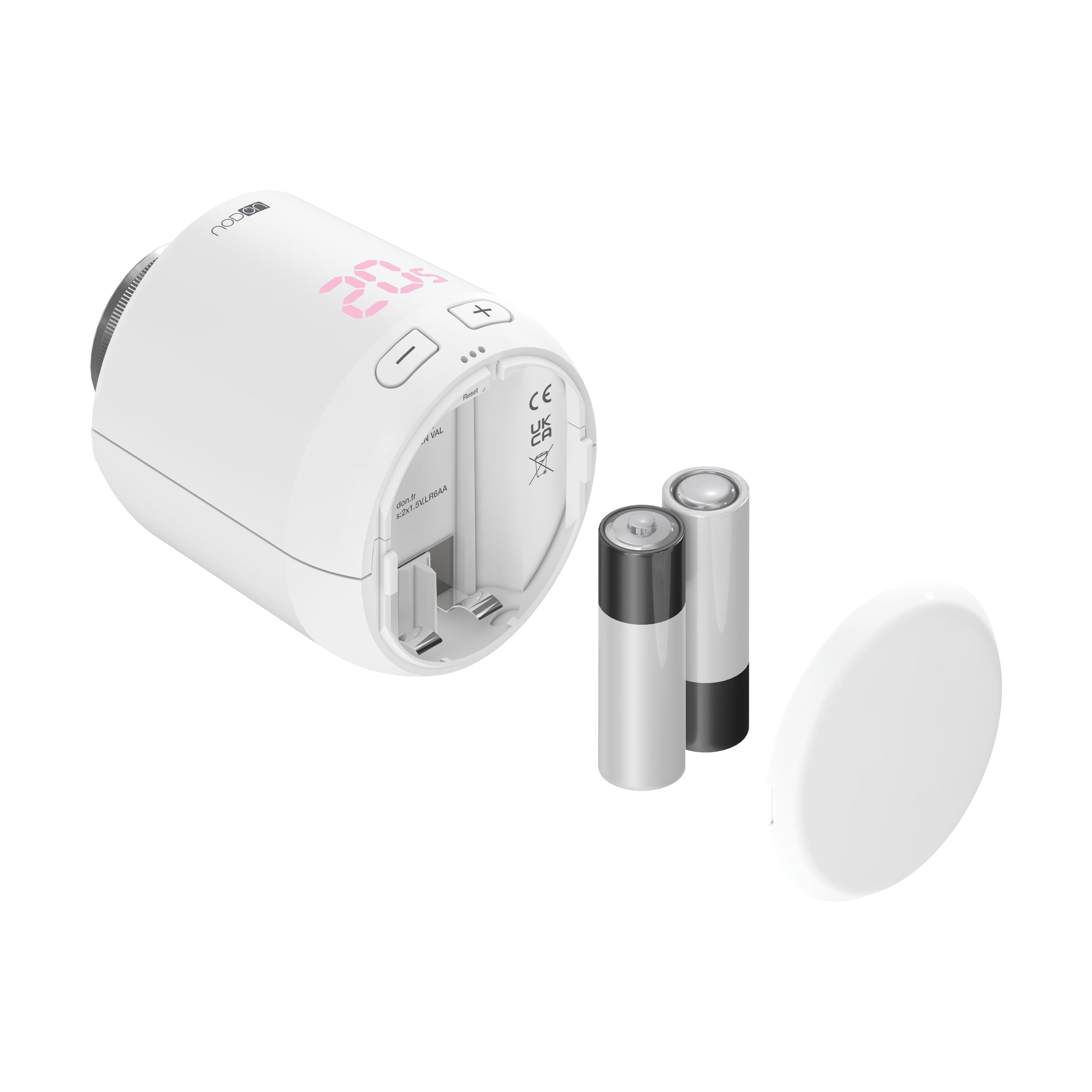 NodOn - Zigbee 3.0 - Tête de Vanne Thermostatique Radiateur | Gestion Chauffage Pièce par Pièce - Economies d’énergie et Installation Facile - Compatible Home Assistant, Homey, Jeedom etc