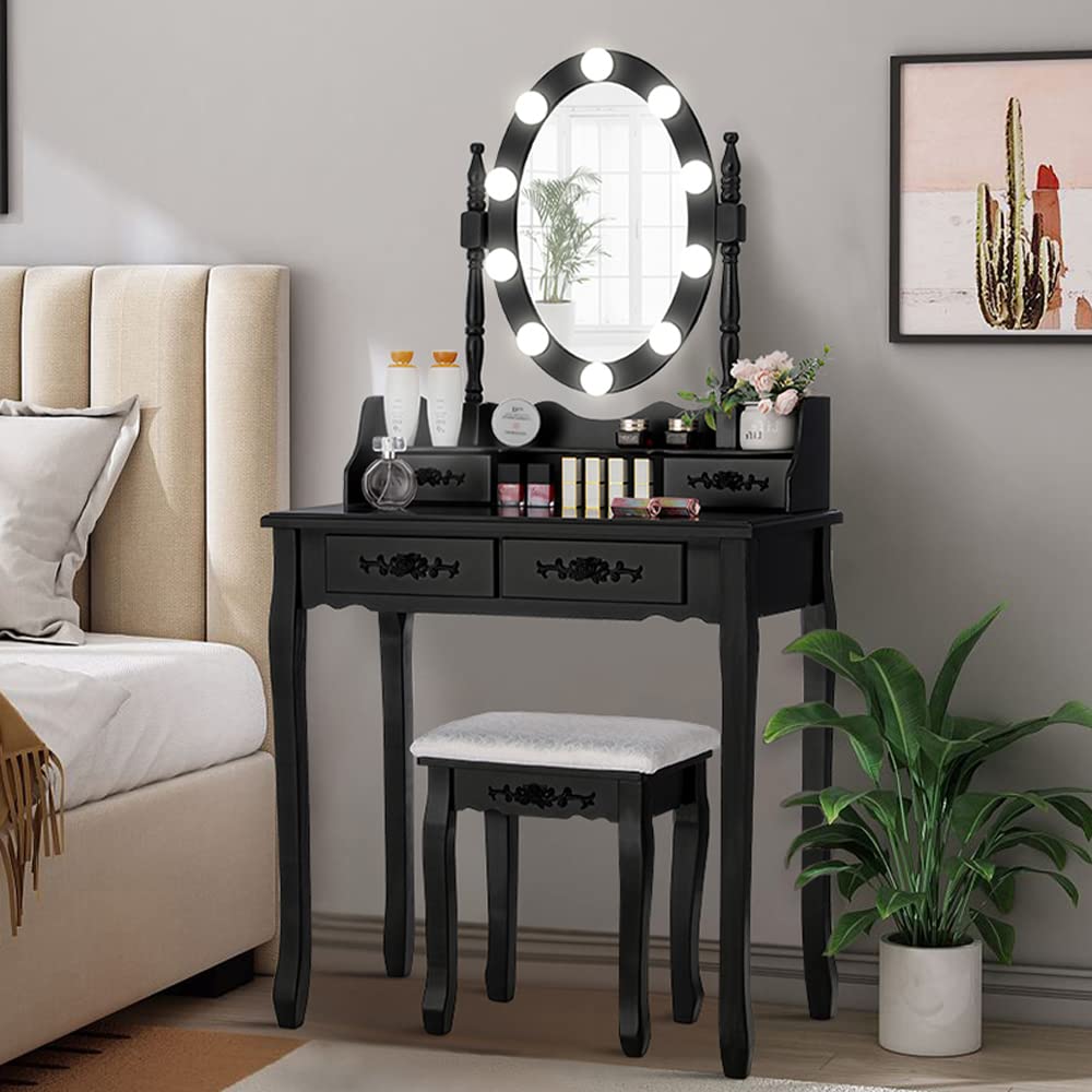 LED mirror brightness control for the vanity desk.