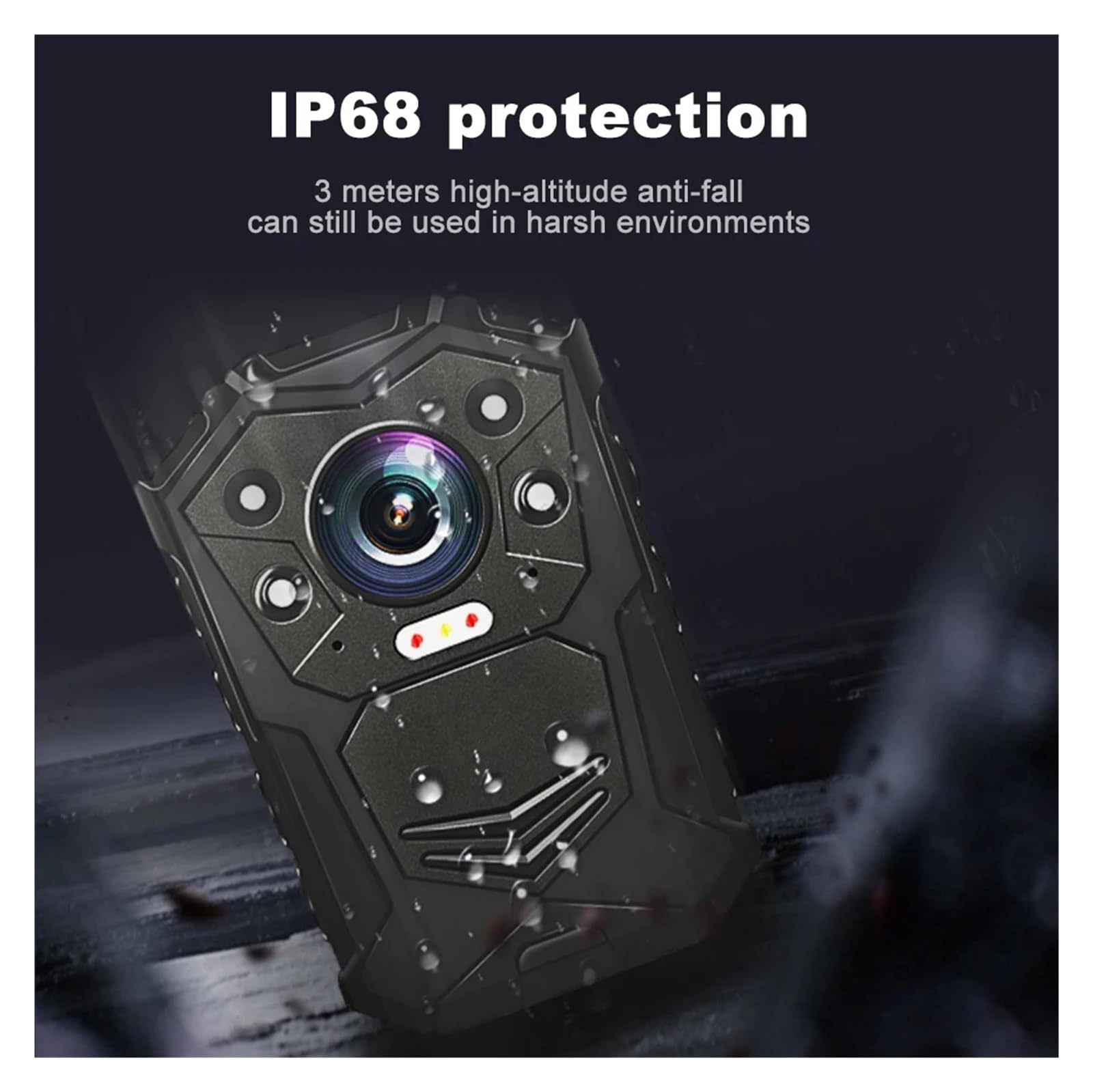 Camara Corporal, DSJ-Y1 GPS HD 1296P H22 Bodycam Equipo de policía Grabadora de Voz Digital Mini cámara Corporal Oculta inalámbrica(128GB)