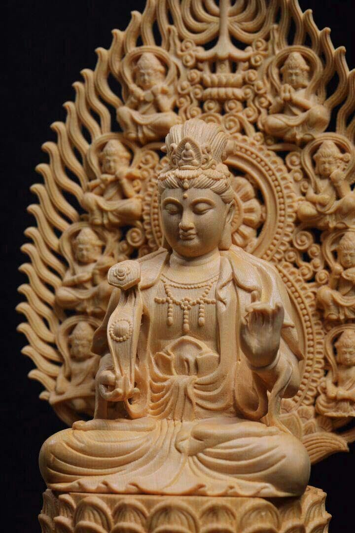 Amazon｜極上品 八大守護神の「普賢*」菩薩 木彫仏教 精1｜仏像 