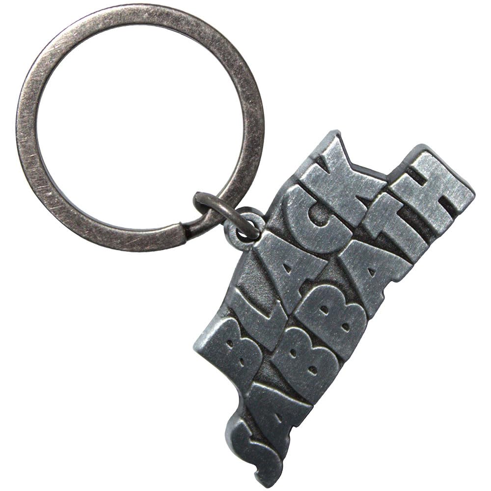 Rock Off officially licensed products Black Sabbath Silver Wavy Logo Keyring Keychain One Size