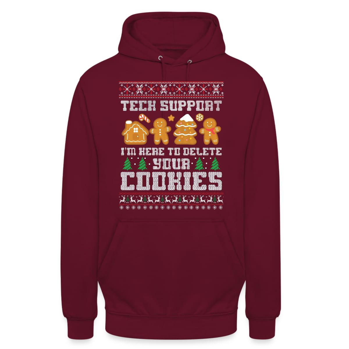 Tech Support I?m Here to Delete Your Cookies - Sudadera navideña con capucha navideña