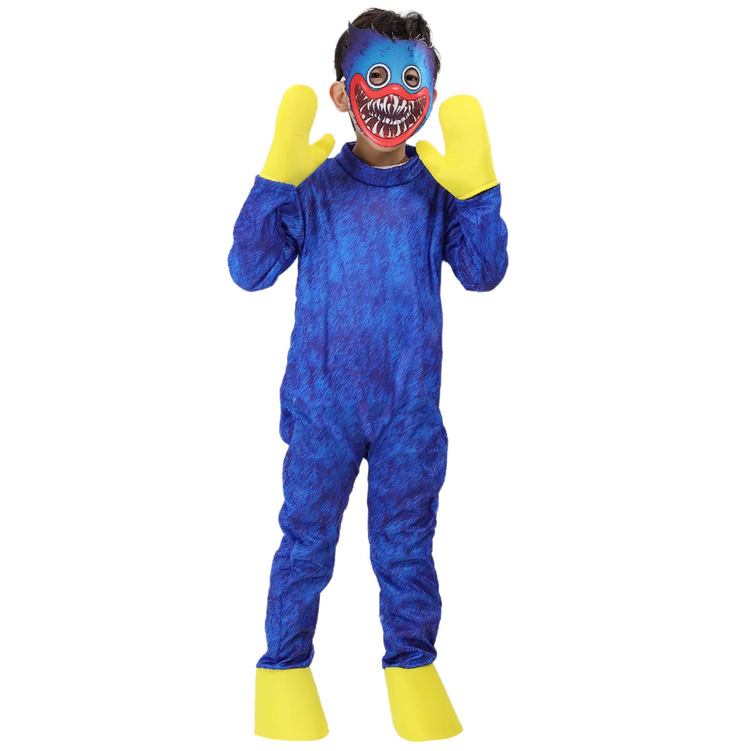 Kids Cosplay Huggy Wuggy Costume for Boys Girls Playtime Blue Jumpsuit Costume Halloween Party Scary Monster Cosplay