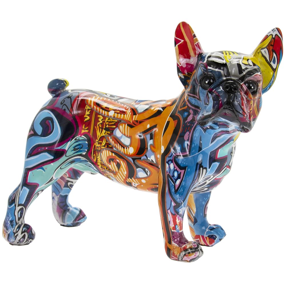 Animal Crackers Graffiti Art Standing French Bulldog FigurineBright Colour On Trend Design Home Decoration from B&Q