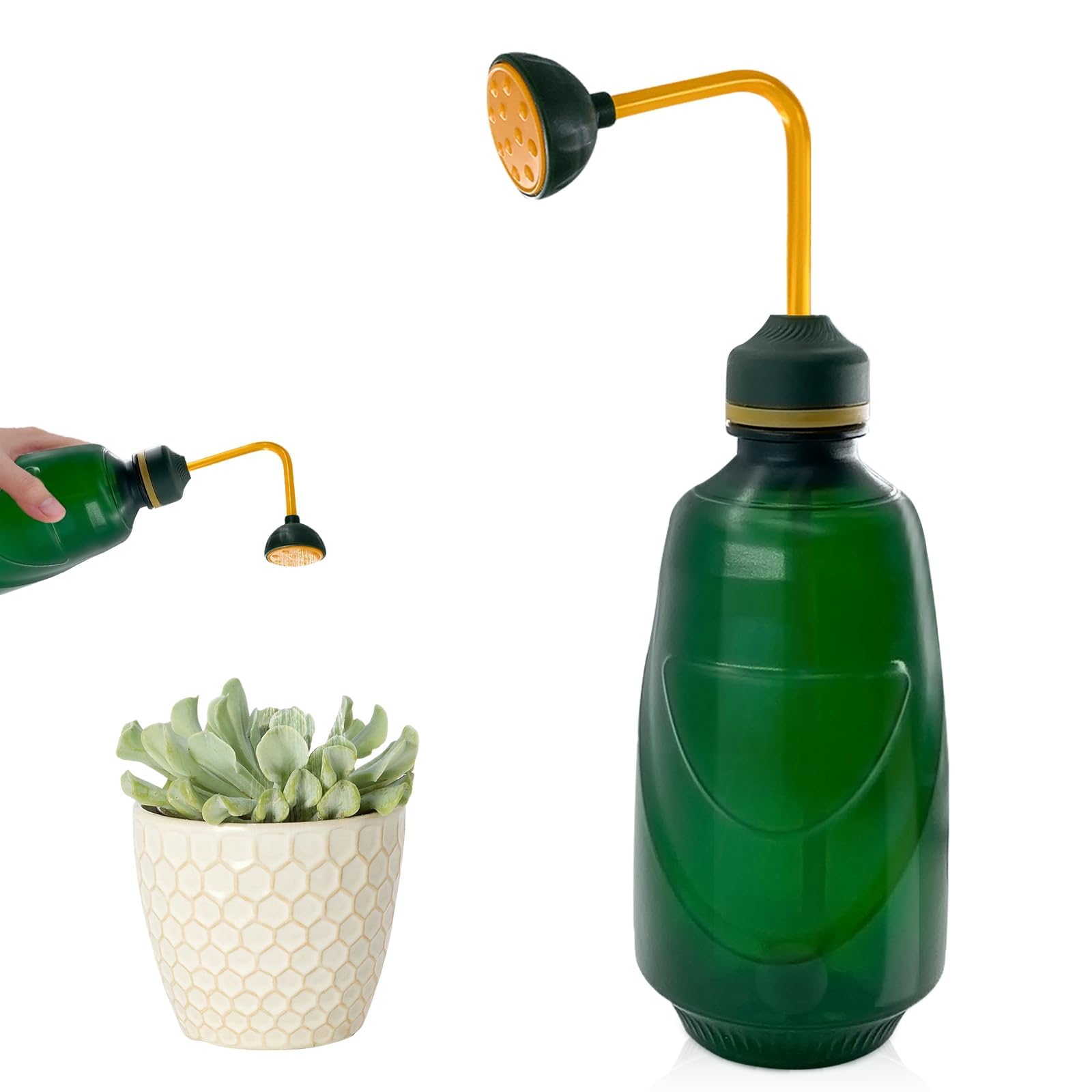 Ehoter Green Watering Can For Seedlings Small Watering Bottle For House Plant Garden Flower 0.45L Mini Watering Bottle For Seedlings Watering Ball Shower (Green)
