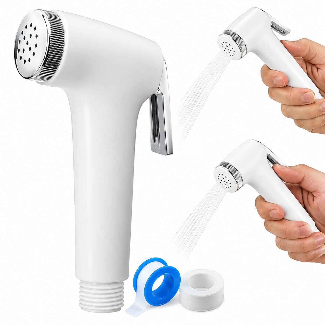 MONIT Health Faucet Gun ABS Jet Spray Handheld Bidet Shower Stand with Teflon Tape-image-37