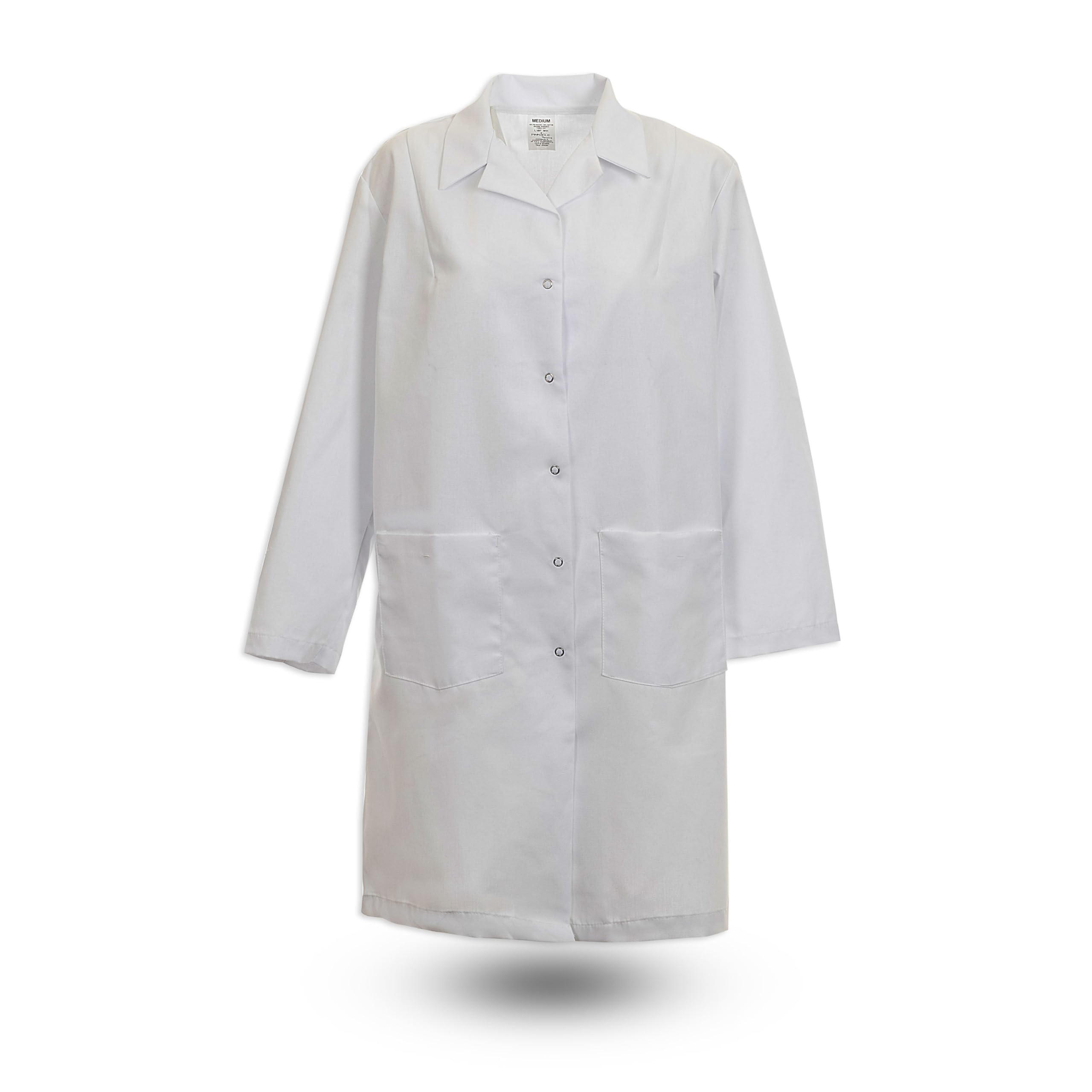 Pinnacle Health Women’s Gripper Snap Lab Coat L18F, White, Small