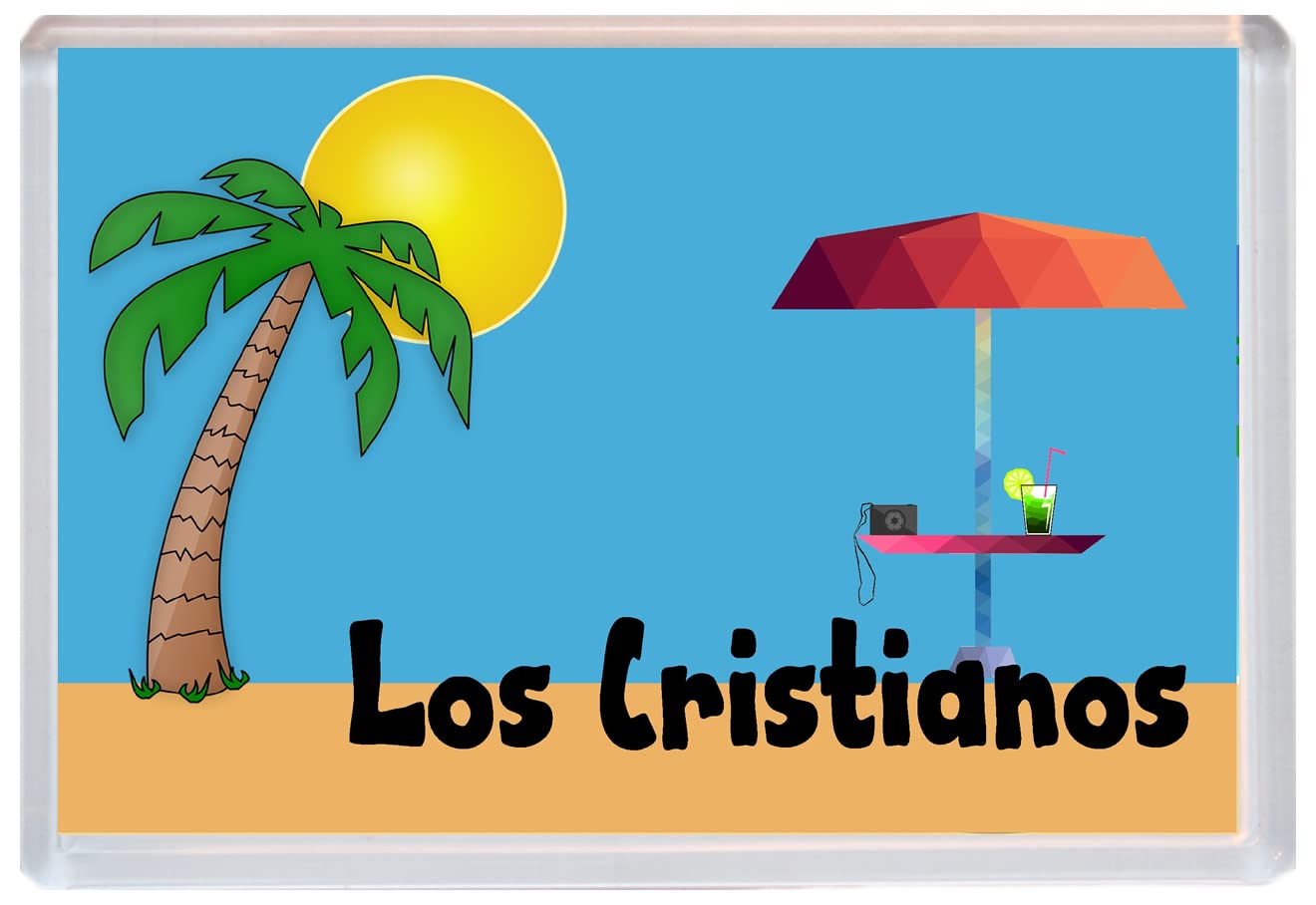 Baked Bean Store Multicolor Los Cristianos - Tenerife - Spain - 96 X 67Mm Jumbo Fridge Beach Magnet/Magnets