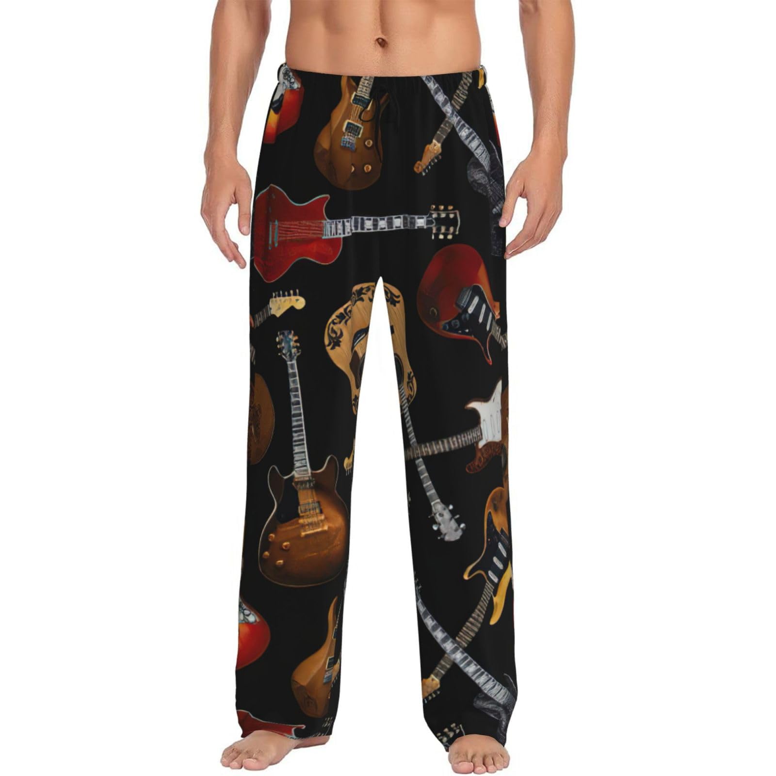 Guitars Mens Pj Pajama Pants Bottoms Lounge Sleepwear Pjs With Pockets And Drawstring