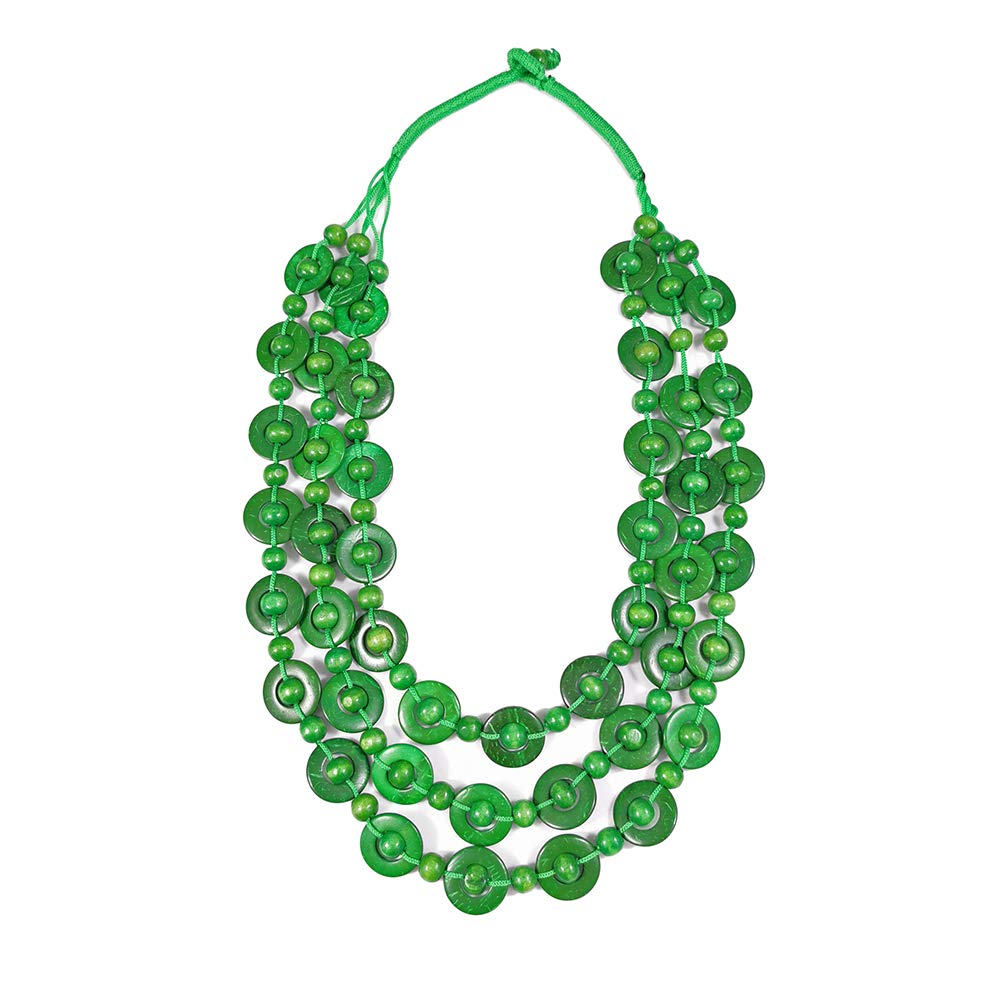 MANILAI Bohemian Coconut Shell Wood Bead Necklace For Women Girls Ethnic Jewelry Handmade Beaded Long Necklace