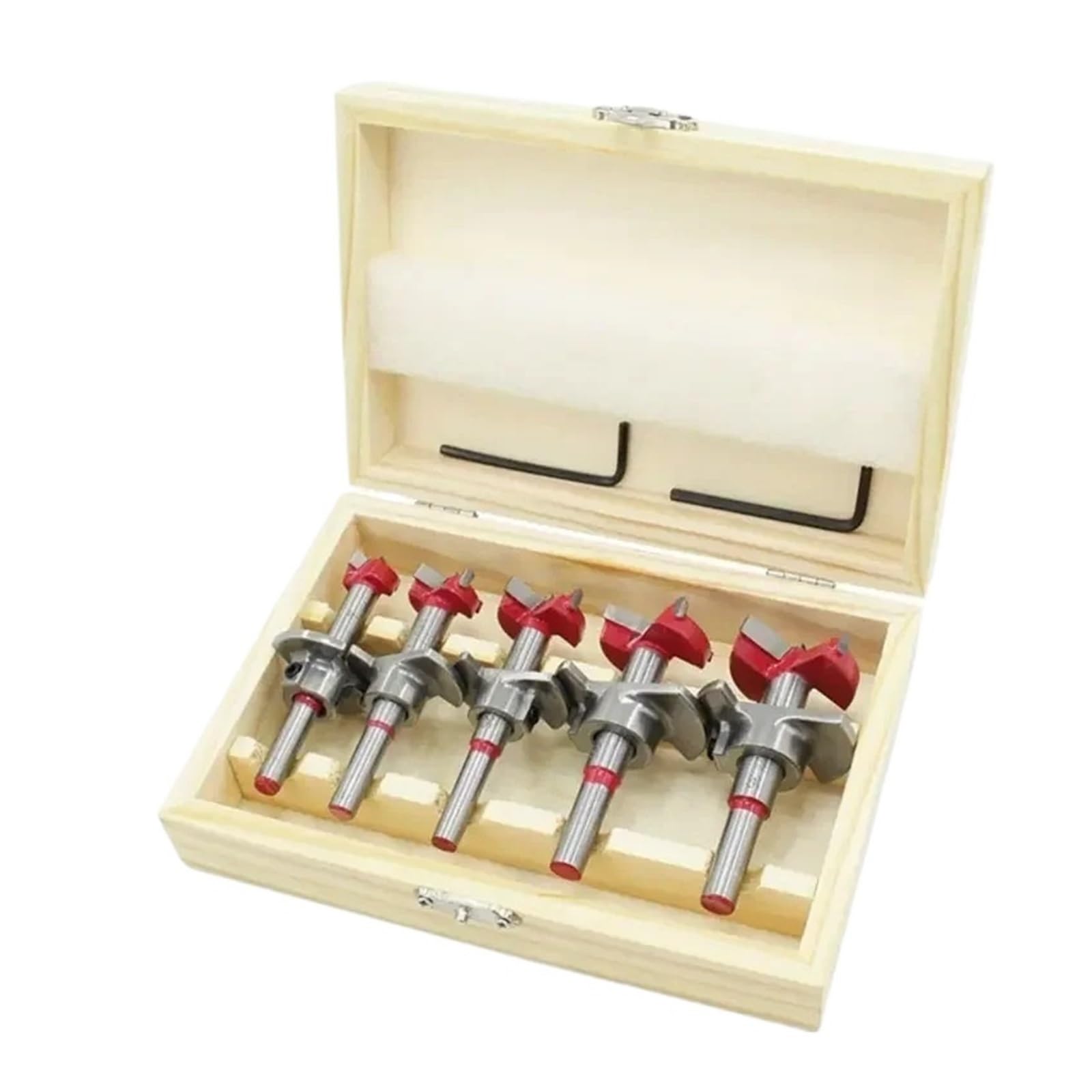 Kit Di Punte For Fori For Cerniere Con Punte Svasate In Metallo Duro Da 15-35 Mm - Strumento Di Precisione For La Lavorazione Del Legno For Fori A Testa Piatta(5pcs with box)