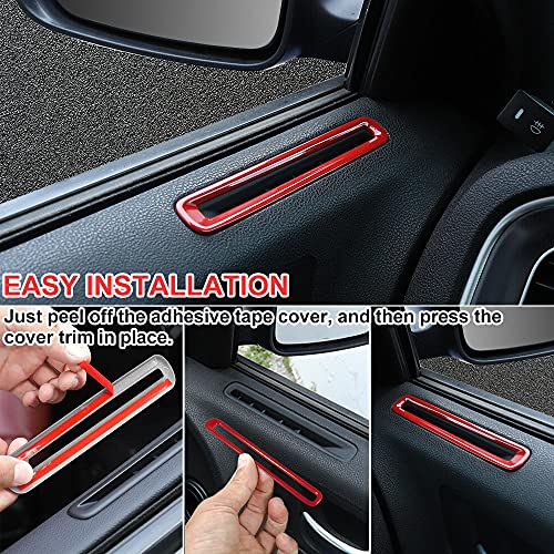 2Pcs ABS Door Side Air Conditioner Vent Outlet Cover Trim Sticker Interior Accessories for 2011-2018 2019 2020 2021 Dodge Charger