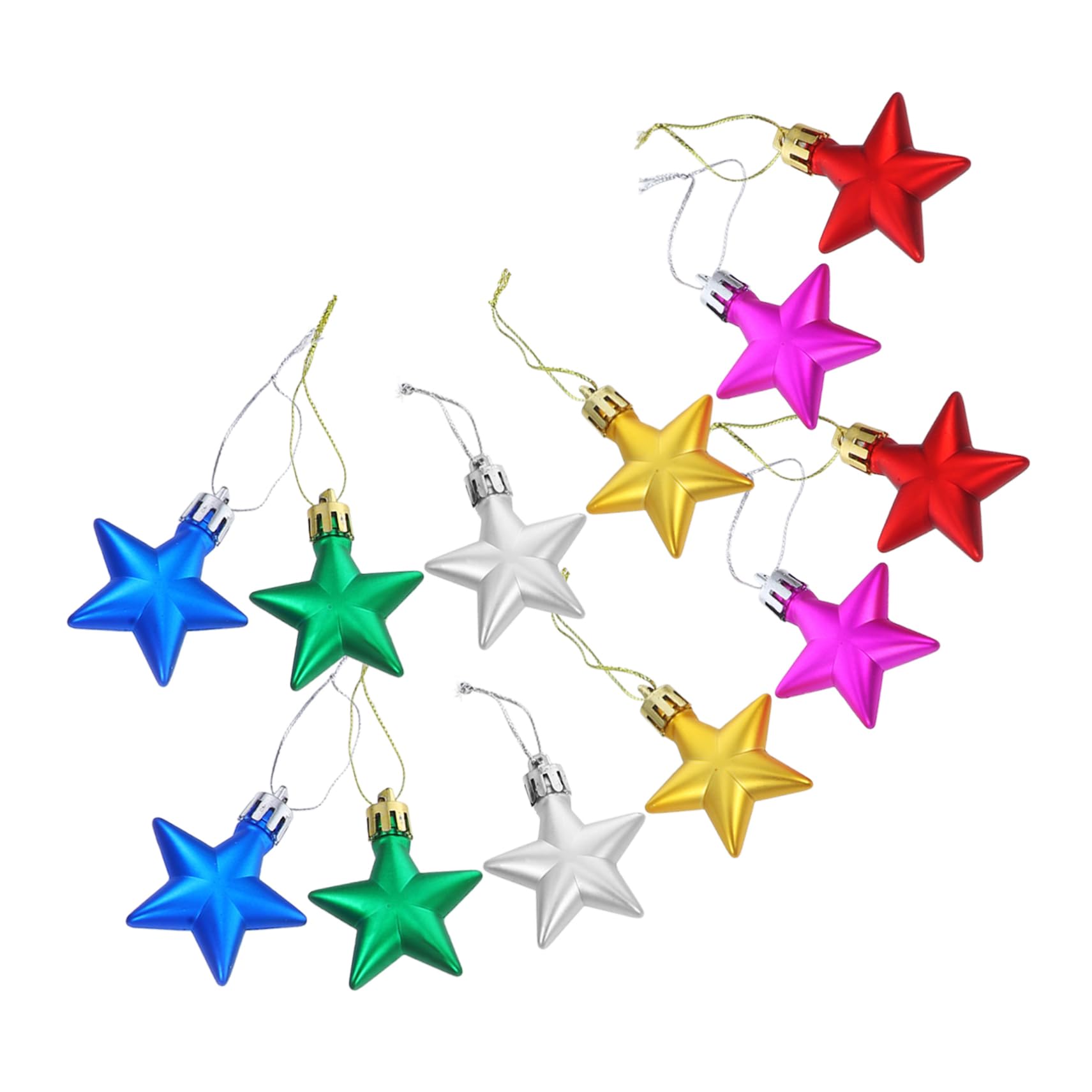 Amosfun 4 Set Di Ornamenti Appesi Per Albero Di Natale Ornamenti A Forma Di Stella Decorazioni Per Albero Di Natale Pendenti Natalizi 12 Pezzi * 4