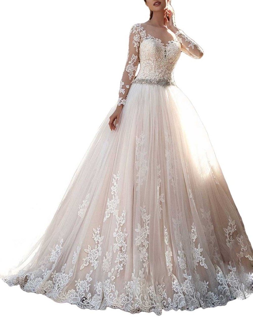 Cardol 2017 Women's Lace Wedding Dresses Bridal Gowns Long Sleeves Ball Gowns