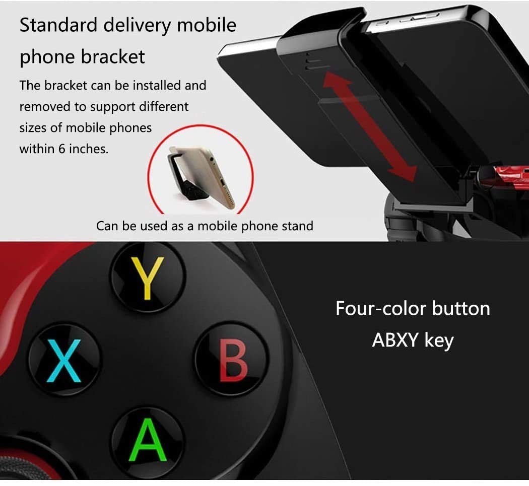 Mobilny kontroler do większości gier, mobilna gamepad bezprzewodowy kontroler do gier joystick dla systemu Android/iOS/Win 7/8/10, mapowanie kluczy, strzelanie i wyścigi strzelanie