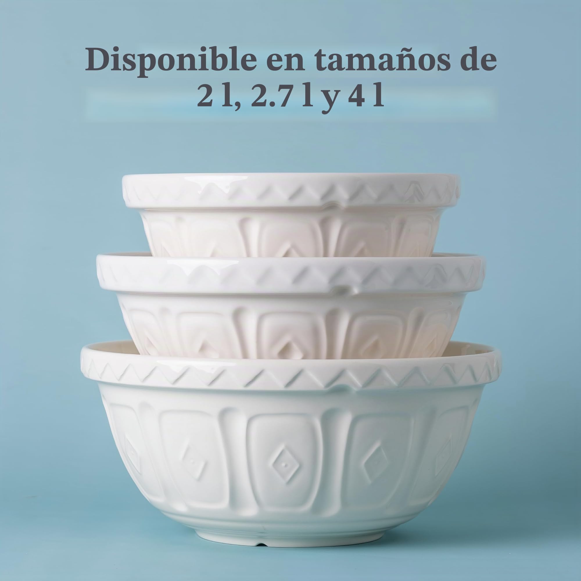 Cuencos para Preparar Alimentos de Mason Cash, cerámica, Crema, 4 Litre/29 cm