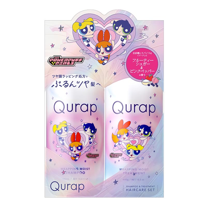Qurap Curap Shampoo and Treatment Set, Wrapping Moist Powerpuff Girls Collaboration Amino Acid Shampoo : Beauty