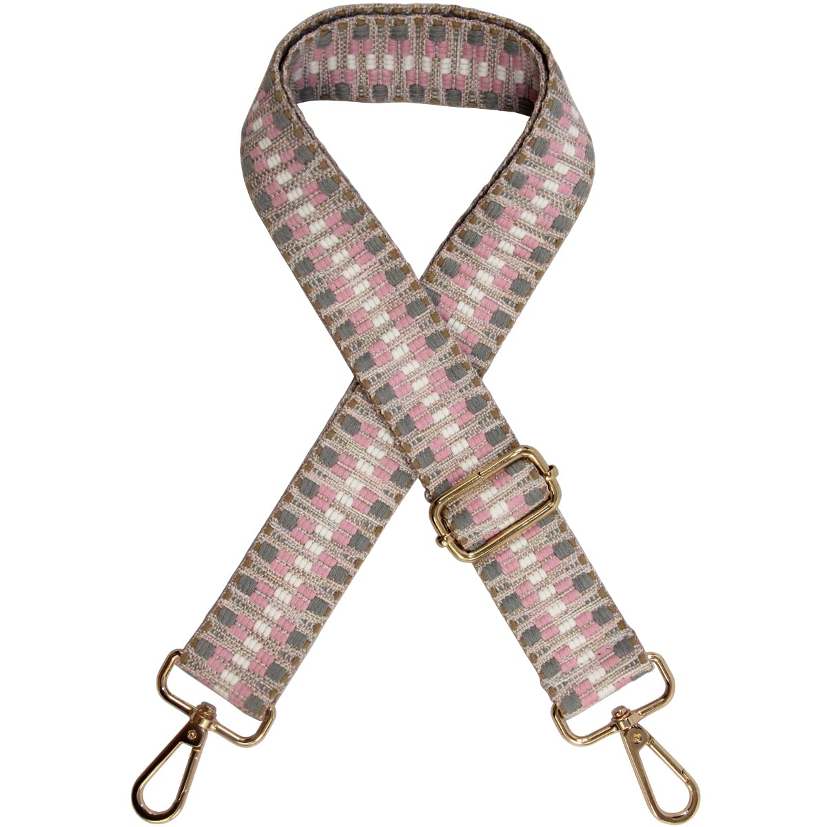 Duwi Wide Handbag&amp;Purse Strap Jacquard Woven Guitar Style Replacement Strap Multicolor Canvas Adjustable Crossbody Bag Strap
