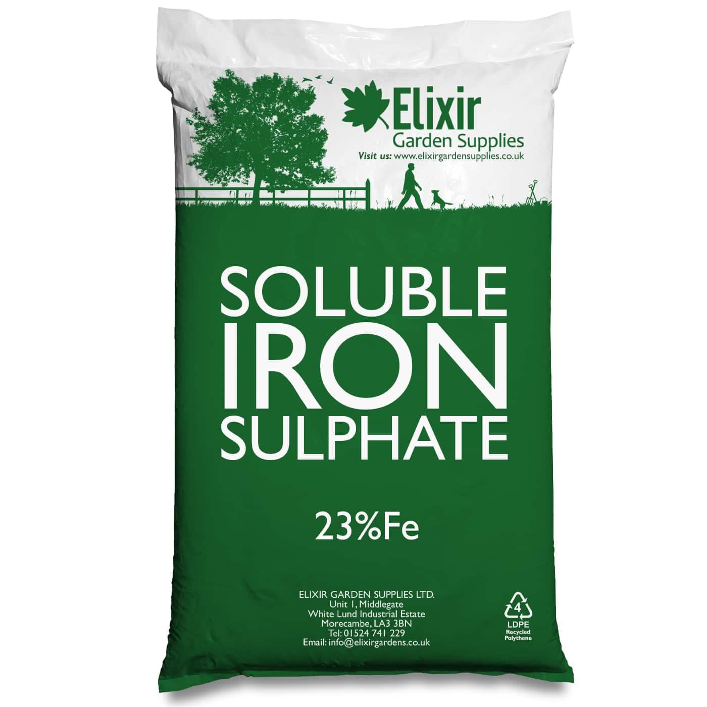 Elixir Gardens 23% FE Soluble Iron/Ferrous Sulphate | Lawn Tonic & Grass Green-Up| 10kg Bag | Makes 800L of Liquid Feed
