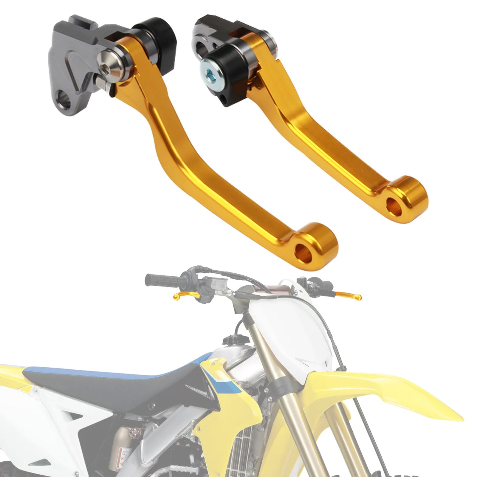 Levier de Frein et Embrayage Moto Pliants Aluminium pour RM85 RM125 RM250 | Leviers pliants en aluminium, commande frein et embrayage, usage motocross, appui stable, pour RM85 RM125 RM250 YZ80 YZ85