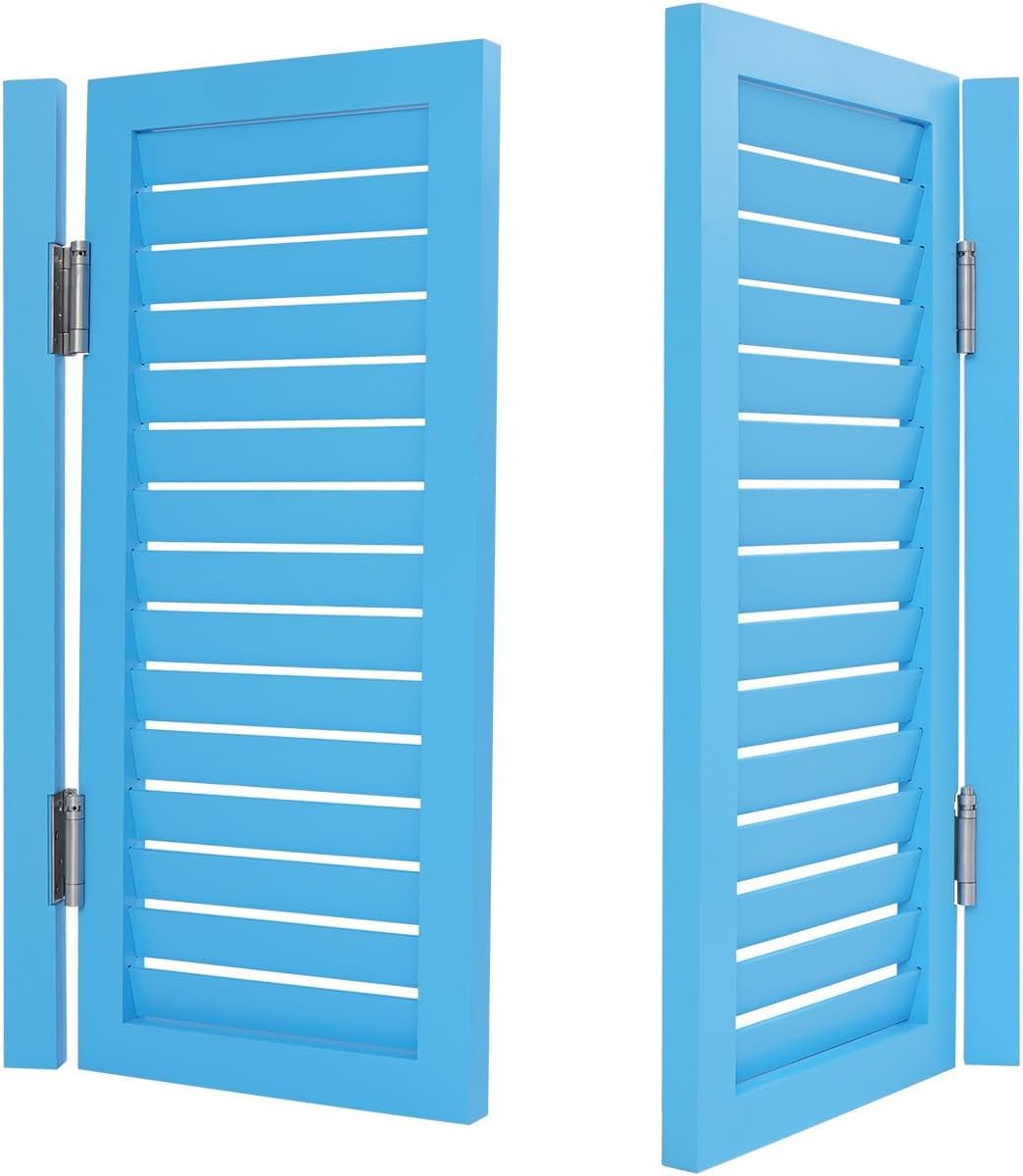 Porta a Battente bidirezionale per Bar, Ristorante e Cucina, con Cerniere a Molla, Finitura in Legno. (35.43(W) x35.43(H) in)