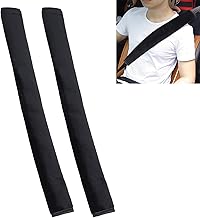 2PCS Juttzzei Voiture Protege Ceinture de Sécurité Coussin, 24,8"/63cm Protection Ceinture de Sécurité pour Enfants et Adultes Protéger Cou/Epaules, Coussin Ceinture Voiture Enfant en Peluche - Noir