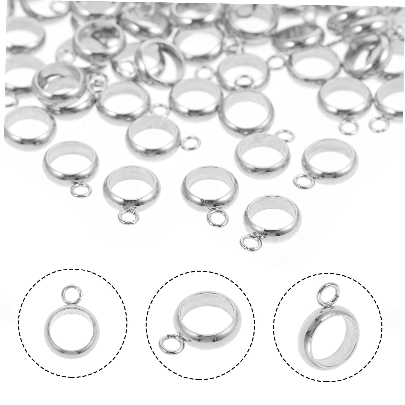 Lurrose Lot De 4 Perles en Acier Inoxydable pour Fabrication De Bracelets Étiquettes Capuchons De Touches Breloques 100 Pièces X 4