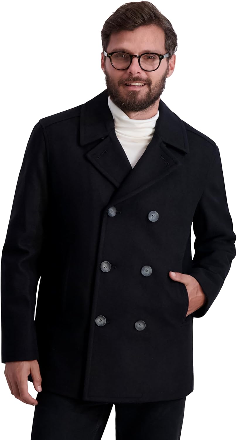 Classic Black Nautica Peacoat Style
