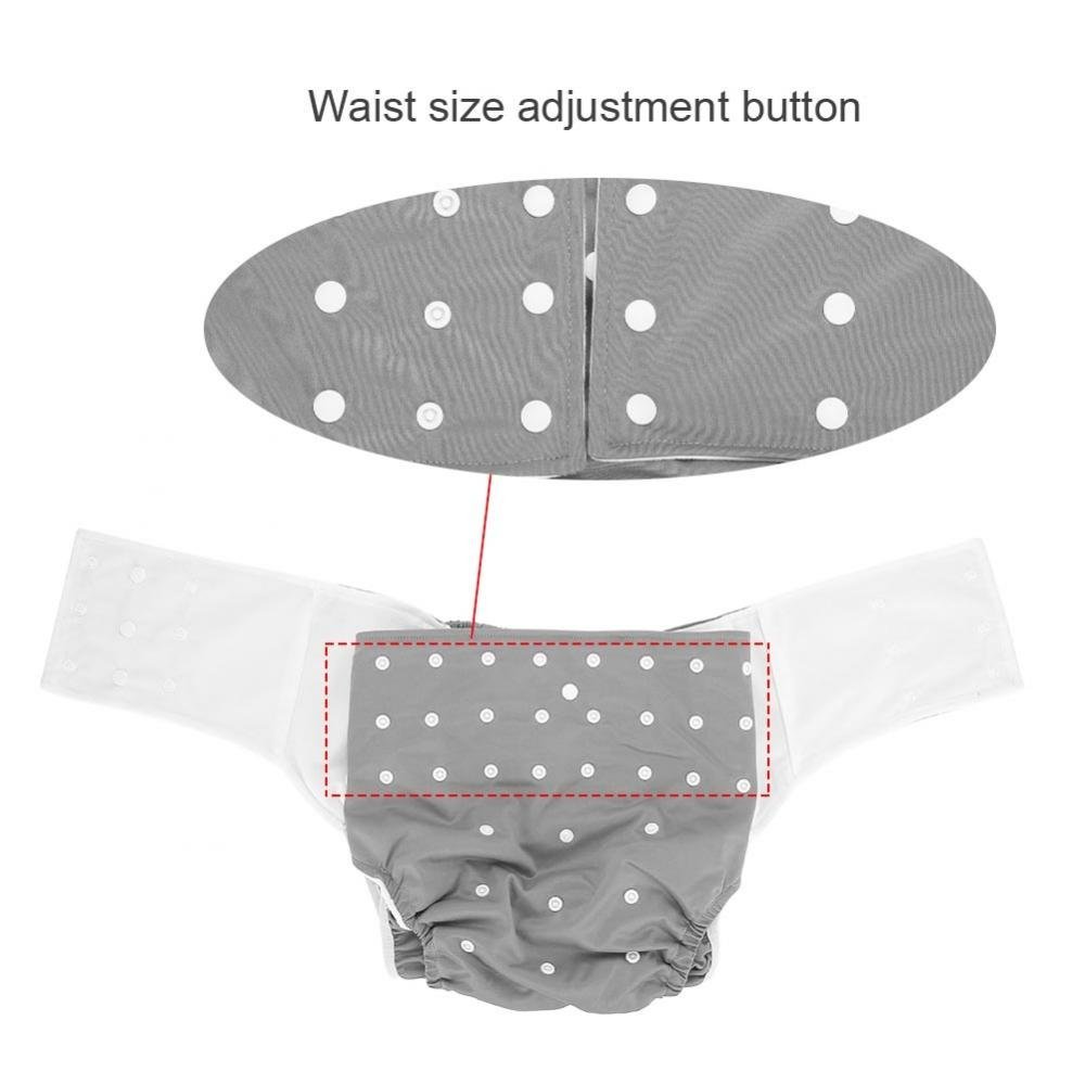 Pannolino per adulti lavabile, pantaloni per pannolini riutilizzabili contro l'incontinenza per adulti, tasca a doppia apertura regolabile senza perdite, tasca per pannolini per la cura delle urine