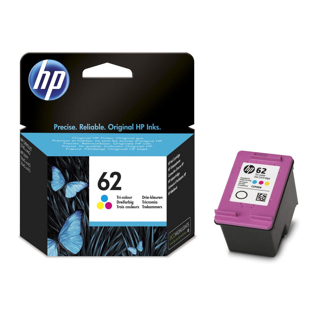 Original ink HP 62, 62C, 62COLOR, C2P06A, NO62, NO62C, NO62COLOR C2P06AE