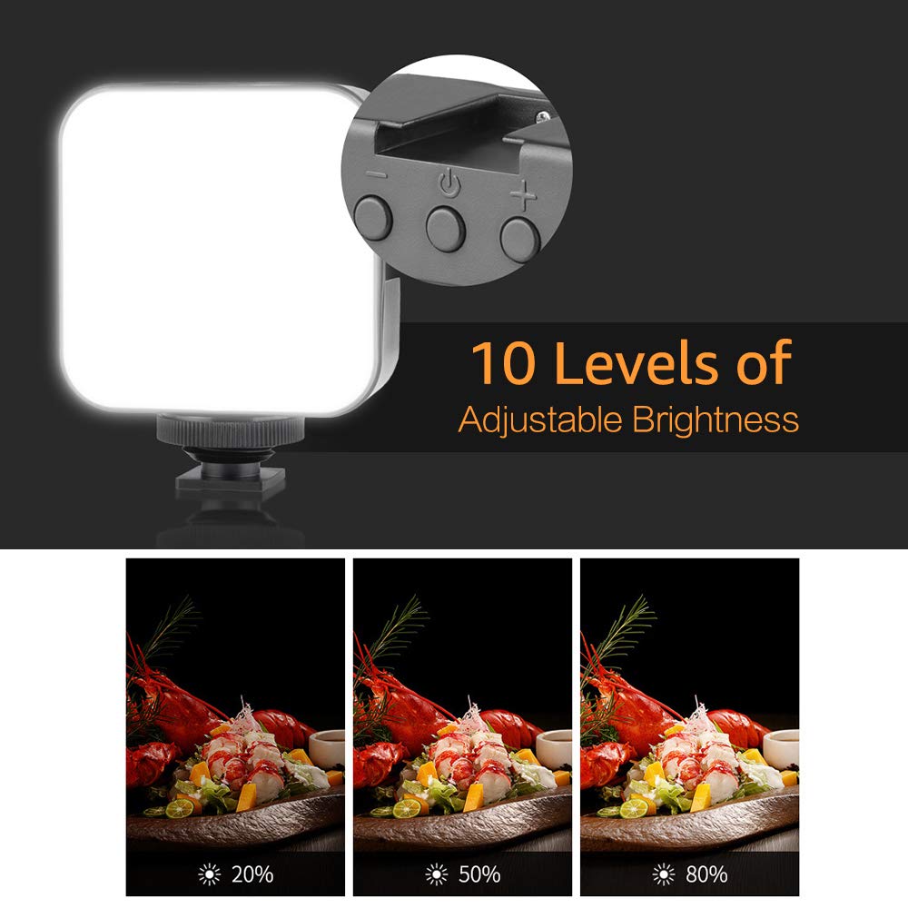 Andoer Smartphone Video Rig con 2 pezzi di luce video a LED per Videomaker Filmmaker Videographer Compatibile con iPhone Huawei Samsung