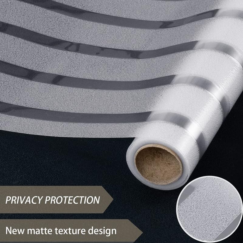 Image of Window Glass Film for Privacy, Self Adhesive Window Sticker, Sun Blocking Sticker Frosted Glass Film for Windows, bathrooms, Office Cabins, Living Rooms - Frosted Striped, 12 X 96 Inchs