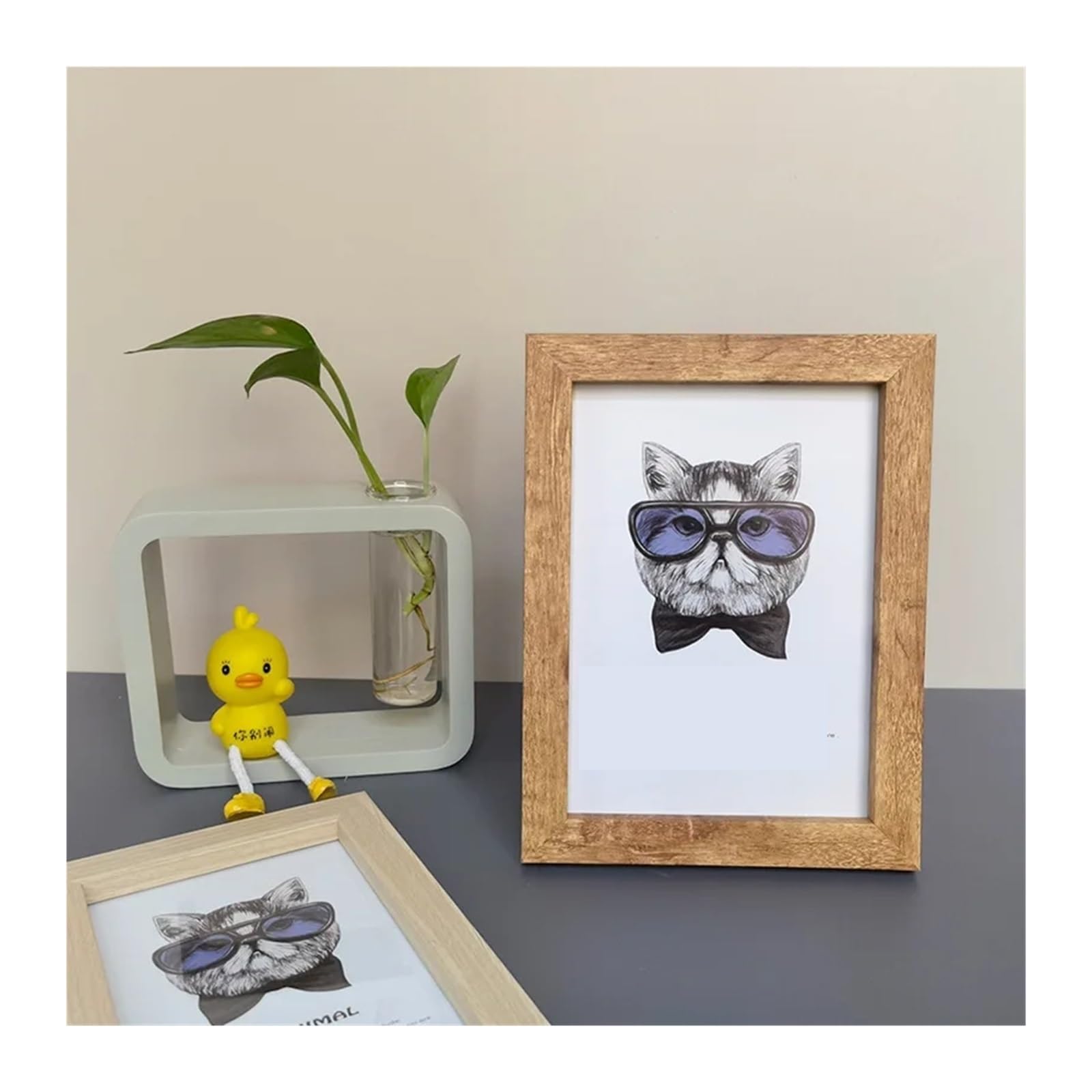 Akrylowa drewniana ramka na zdjęcia, ze stopu aluminium wisząca ścianie A4 i 5-10 cali Khaki(Khaki,20X25cm 10inch)