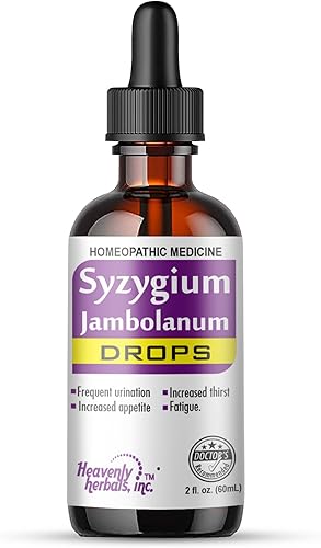 Heavenly Herbals, Inc. Syzygium Jambolanum Drops – para orinar frecuente, aumento del hambre, fatiga | Promueve la utilización normal de glucosa –