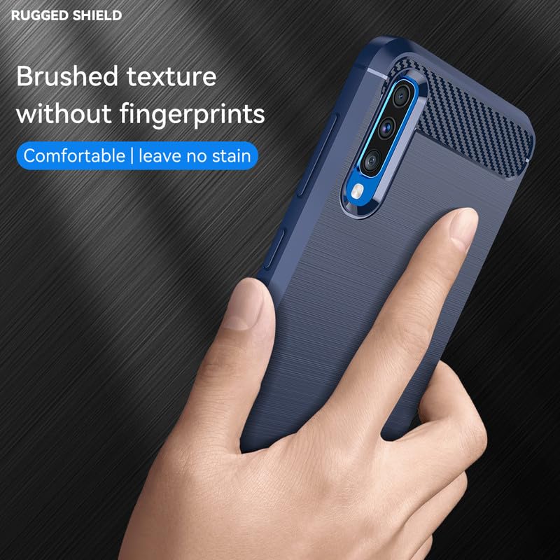 Image of Hybrid Carbon Fiber Back Case for Samsung Galaxy A50 / A50S / A30S (Blue)