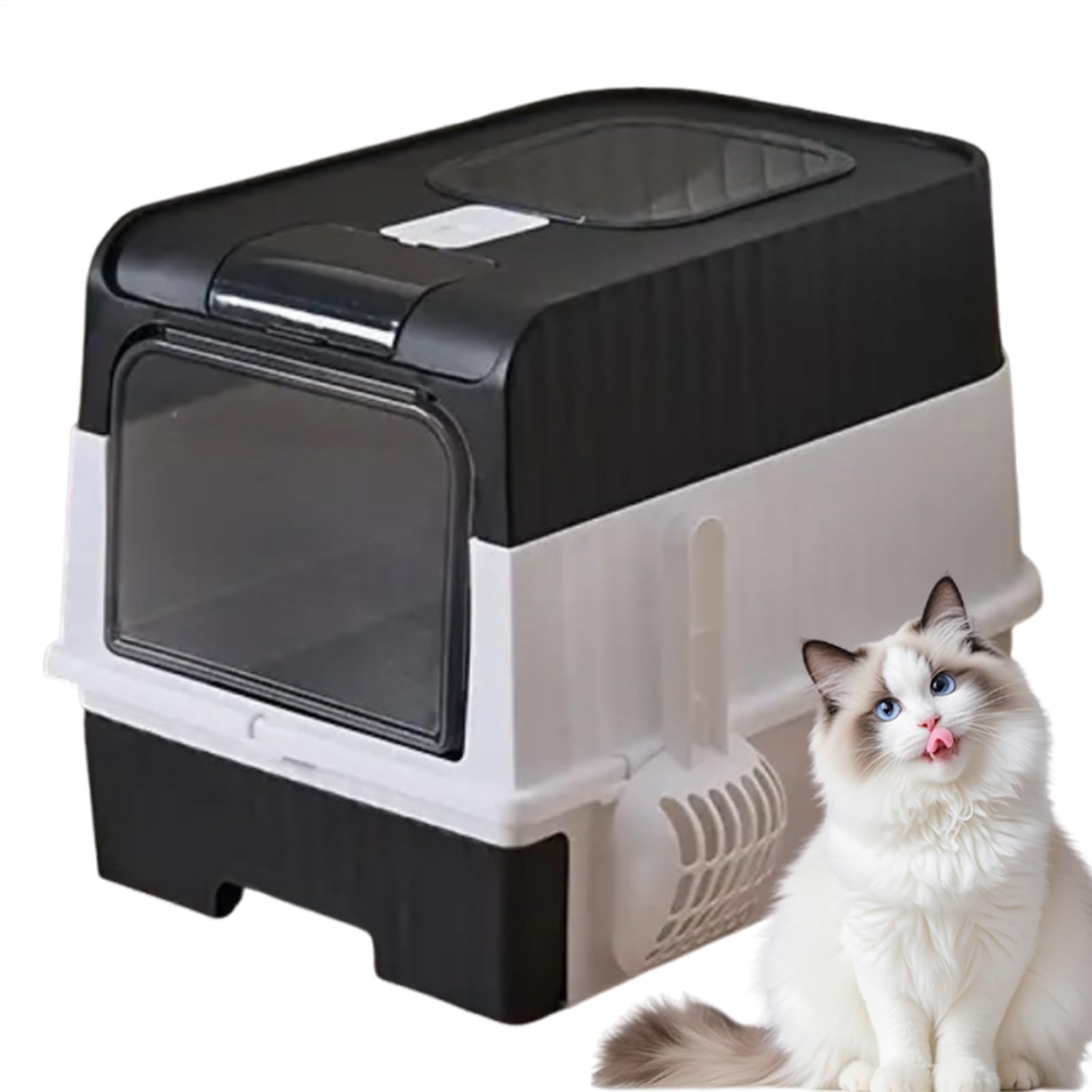 Lettiera per gatti con coperchio, filtro ai carboni attivi, lettiera chiusa, con filtro, toilette antiodore per gatti, scatola igienica igienica con entrata