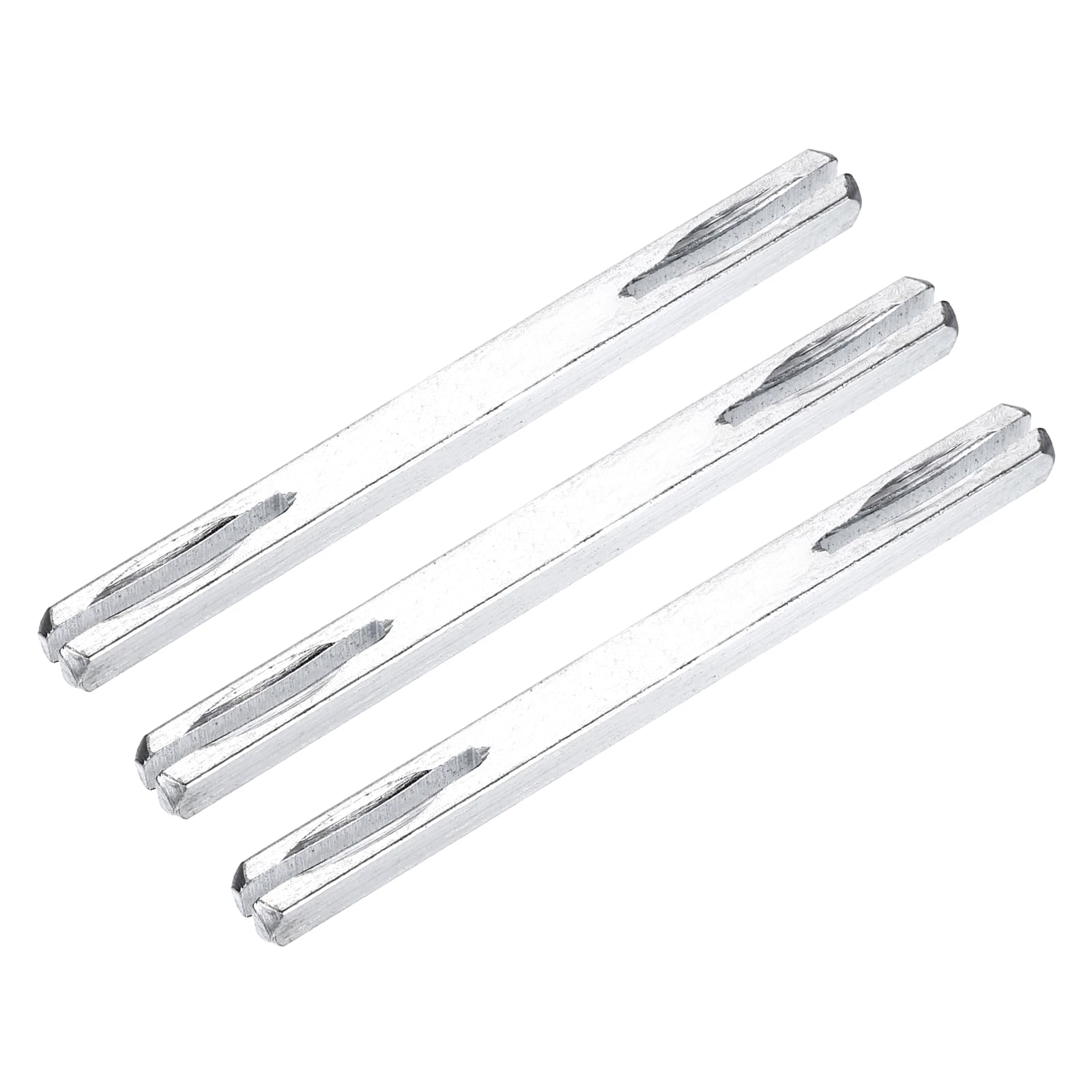 sourcing map 3 Pcs Door Knob Spindle, 100mm Long Spare Door Handle Spindle Bar, Square Doors Handle Parts Lock Replacement Part for Furniture Assembly, DIY Projects, Silver Tone