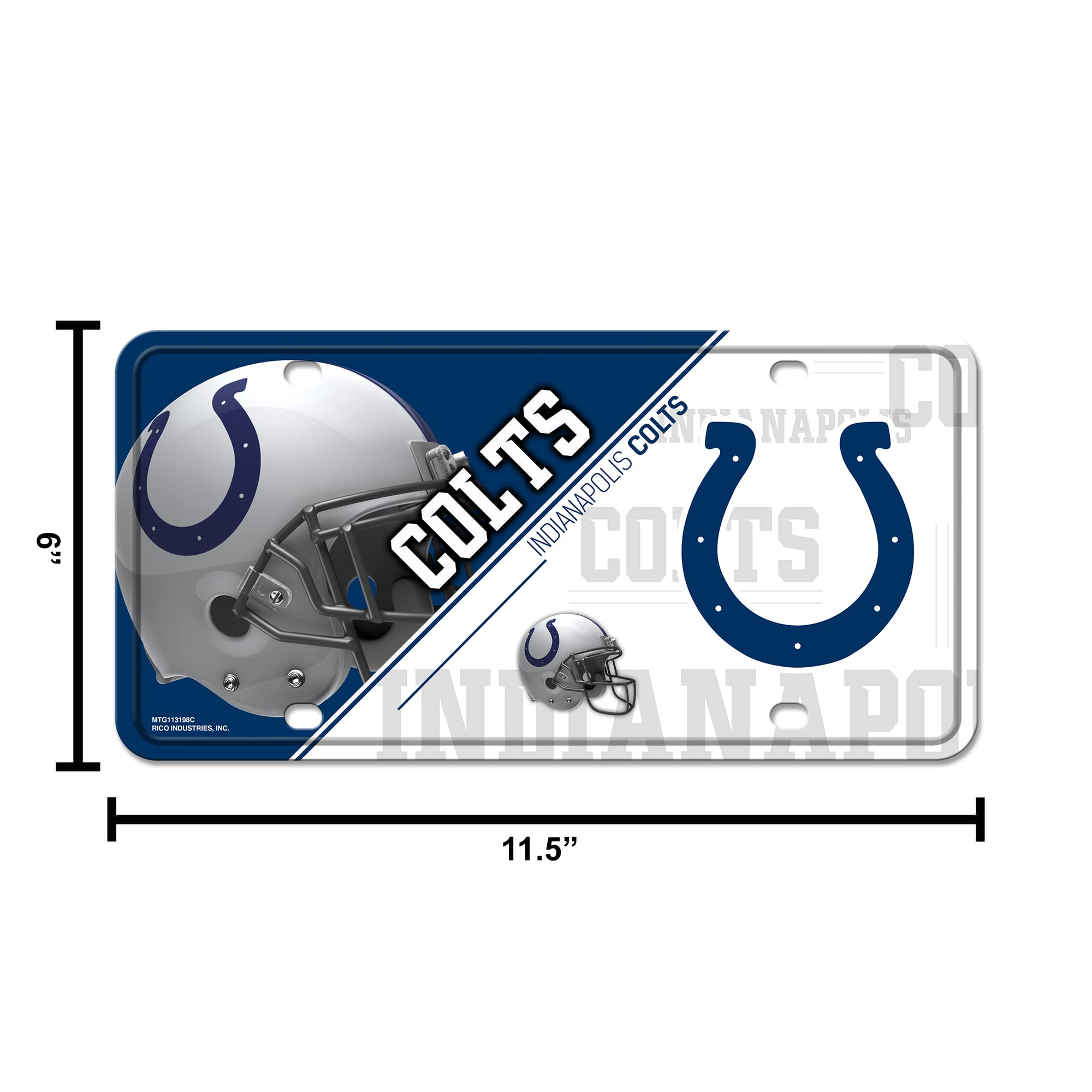 RICO INDUSTRIES NFL Indianapolis Colts Unisex Indianapolis Colts License Plate Metalindianapolis Colts License Plate Metal, Team Color, One Size (6734548506)