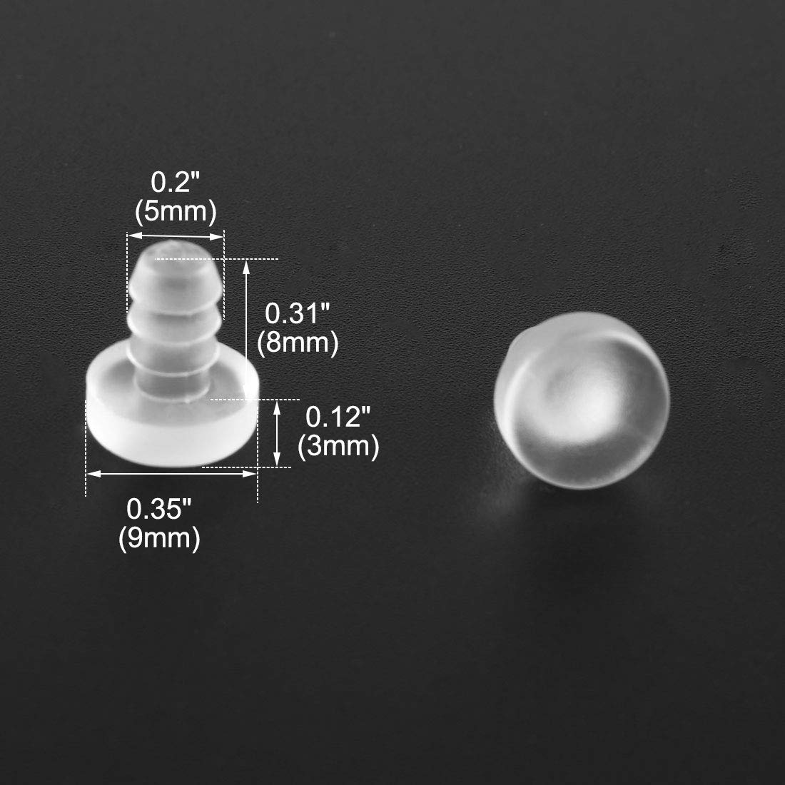 sourcingmap 16pcs 5mm Clear Flat Soft Stem Bumper Glide Patio Outdoor Furniture Chair Desk - Image 2