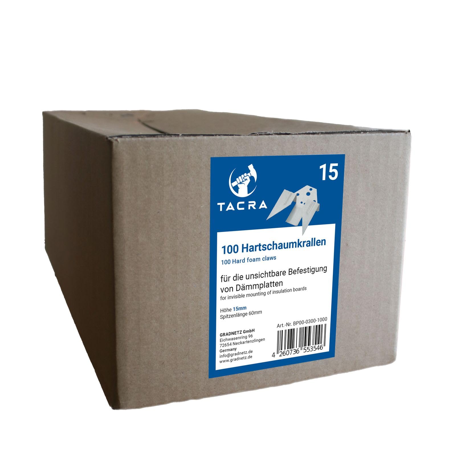 100 TaCra Hartschaumkrallen/Klammern - Befestigung von Dämmplatten zur Isolierung/Dämmung *Made in Germany*