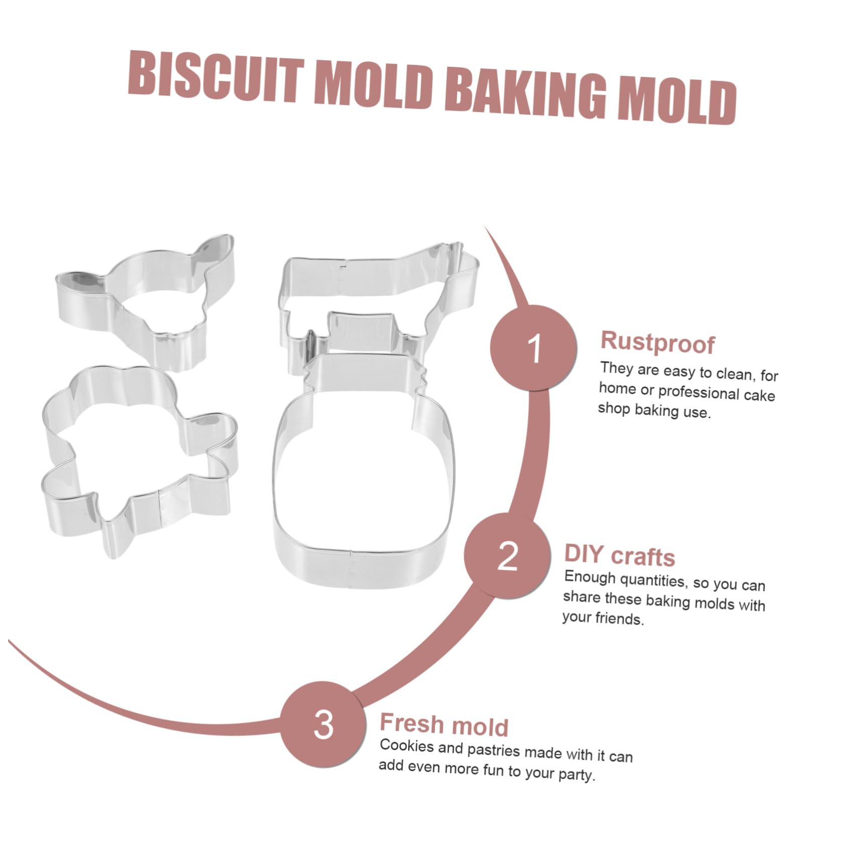 Zerodeko 48pièces Emporte Acier Inoxydable Pour Biscuits Animaux Moules à Gâteaux Et Biscuits Tête De Vache Tête De Taureau Bouteille De Lait