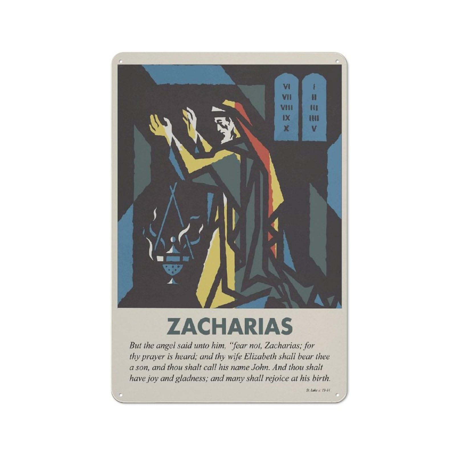 Urban Decorative Metal Plaque 30x20cm Featuring ZACHARIAS, Loft Wall Plaque for Loft, Studio, Office Or Creative Room