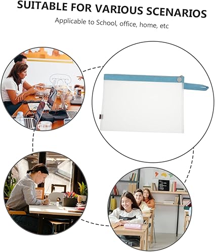 Miniatura 3 de MAGICLULU 2 unidades de contenedores de documentos de oficina, bolsas organizadoras para viajes, carpeta azul, bolsa de recibos, bolsa con