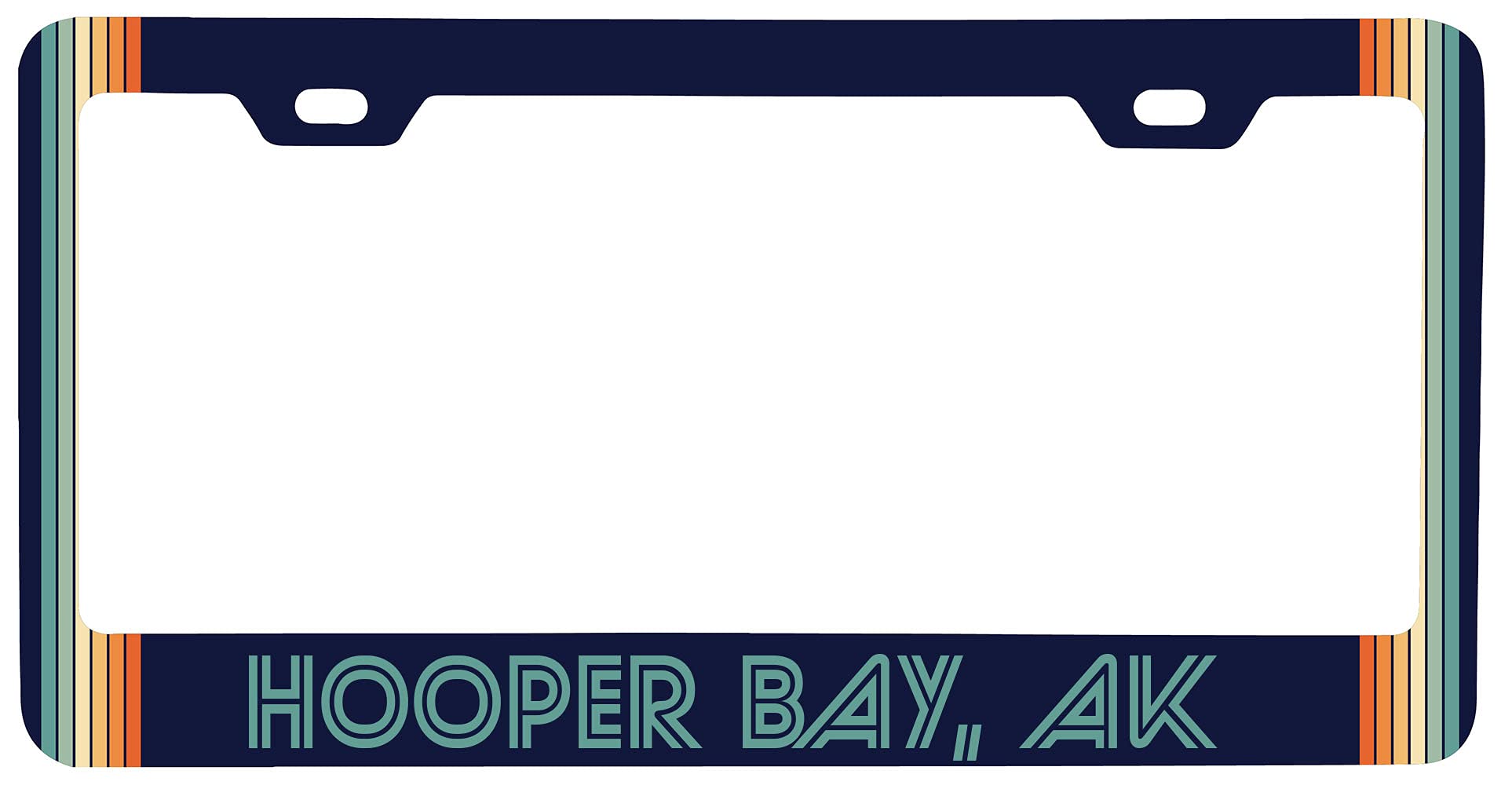 Hooper Bay Alaska Car Metal License Plate Frame Retro Design