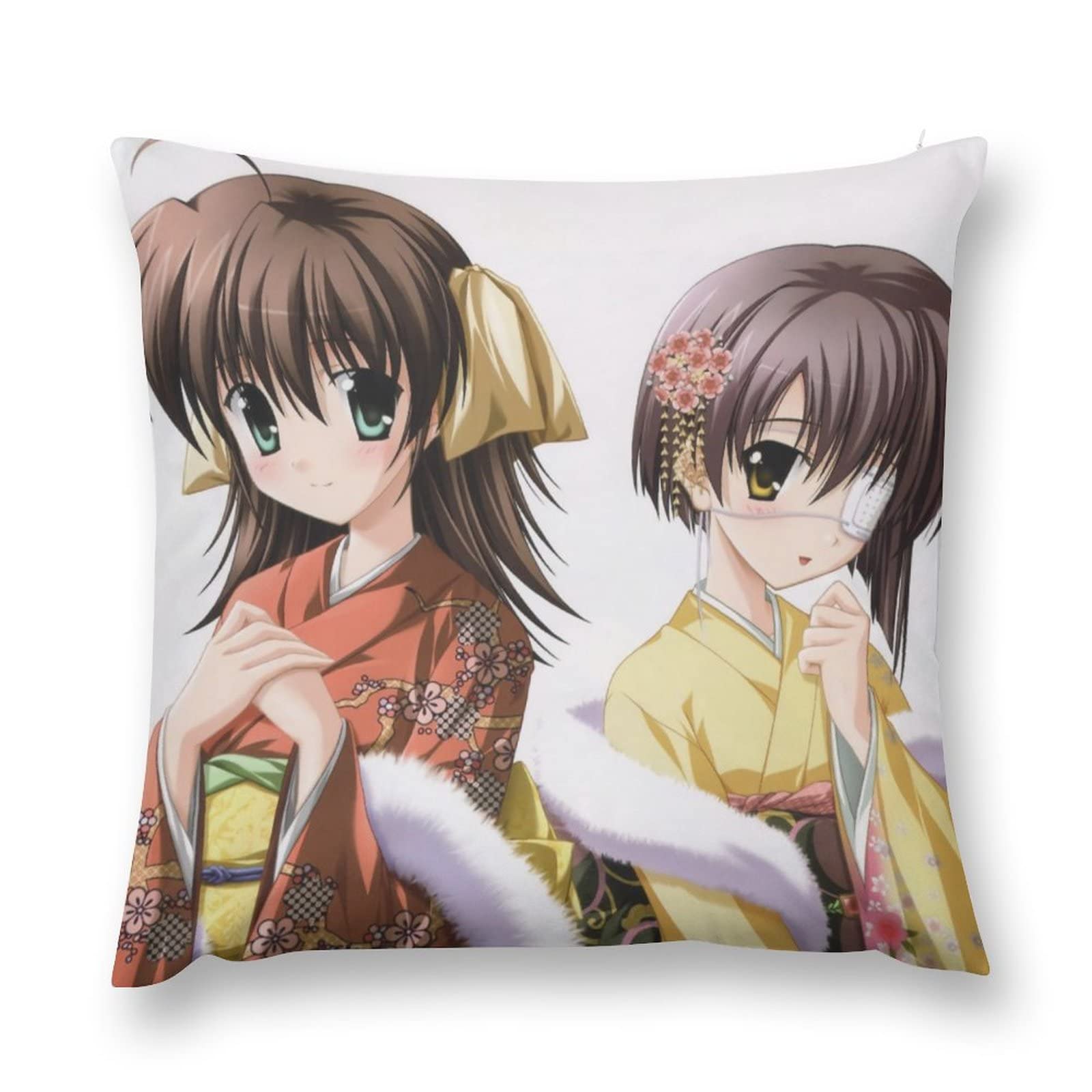 Amazon｜宮村みやこ 新藤千尋 クッションカバー 人気 アニメ 抱き枕カバー 柔らか 両面印刷 萌えグッ枕カバー 家庭用 オフィス 四季通用  インテリア 置物 装飾枕カバー 45x45cm｜枕カバー・ピローケース オンライン通販