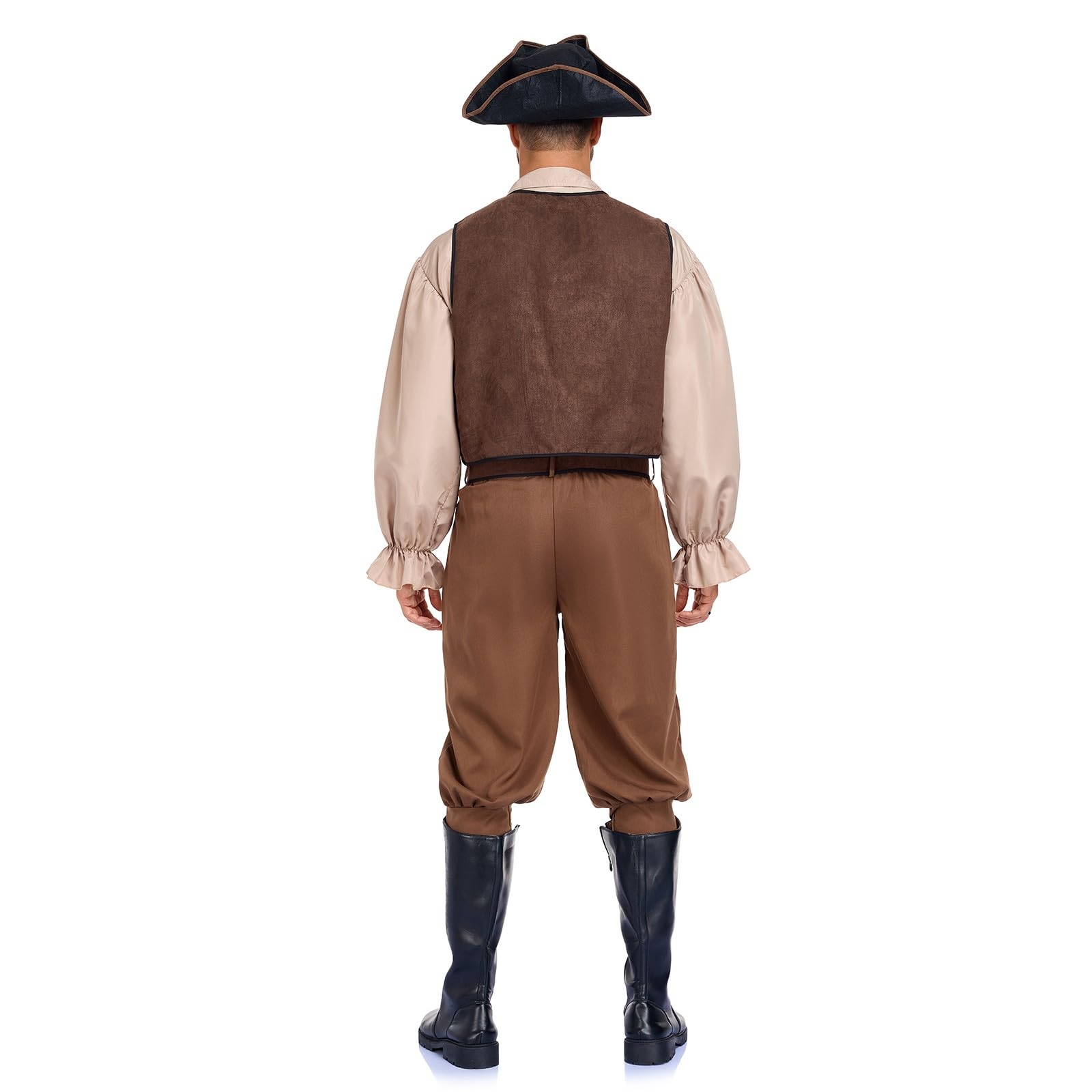 Costume da pirata da capitano medievale, da uomo, per Halloween