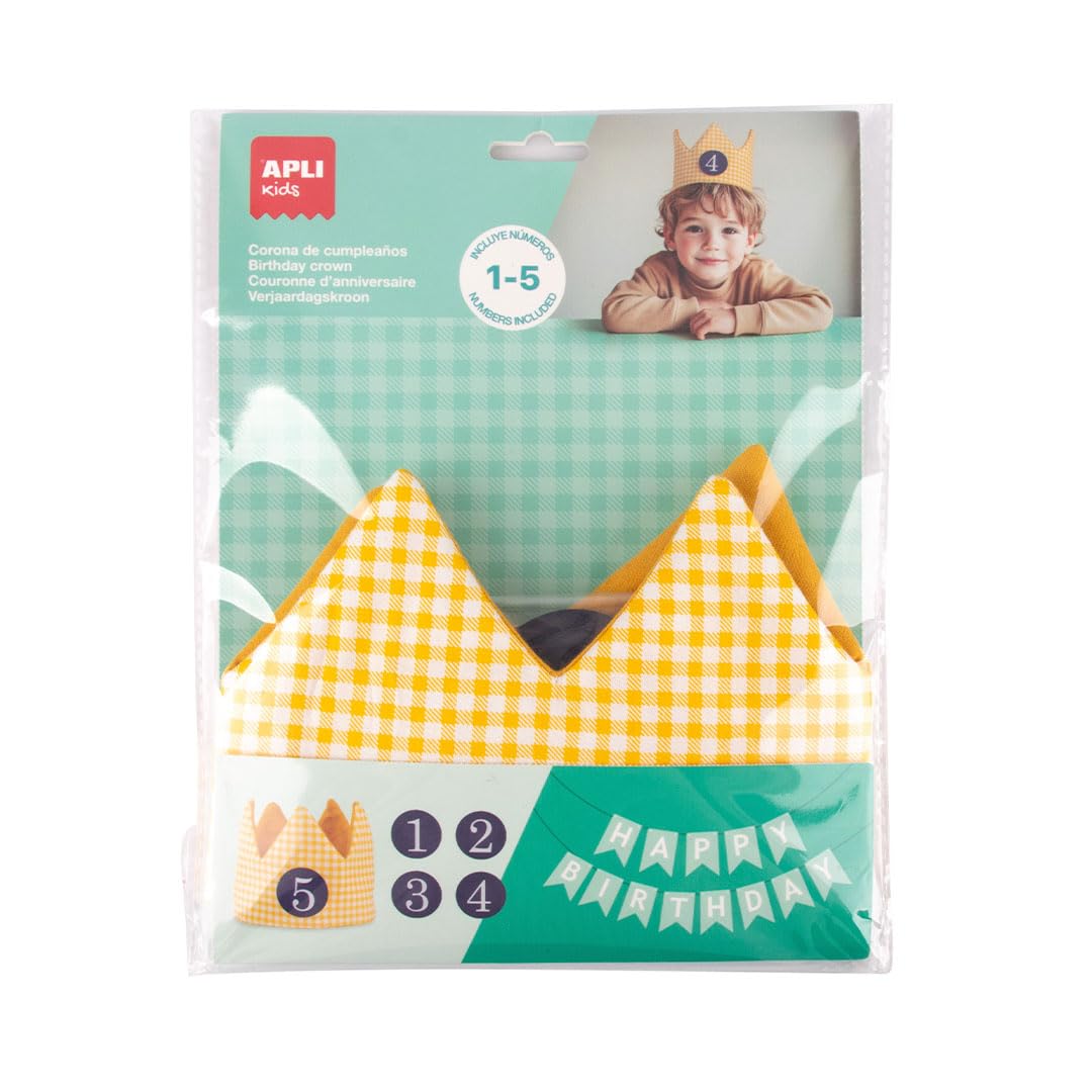 APLI Kids Yellow Adjustable Fabric Crown, Colour (20127)