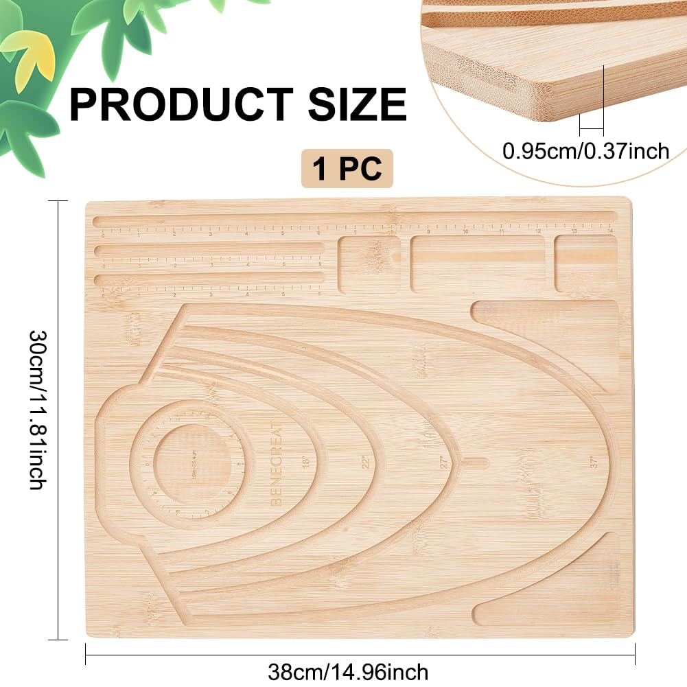 BENECREAT 30x38cm Wooden Bead Design Board Bead Making Supplies Beading Trays Mats for Bracelet Necklaces Jewelry Making DIY Design 1cm Thick - Image 2
