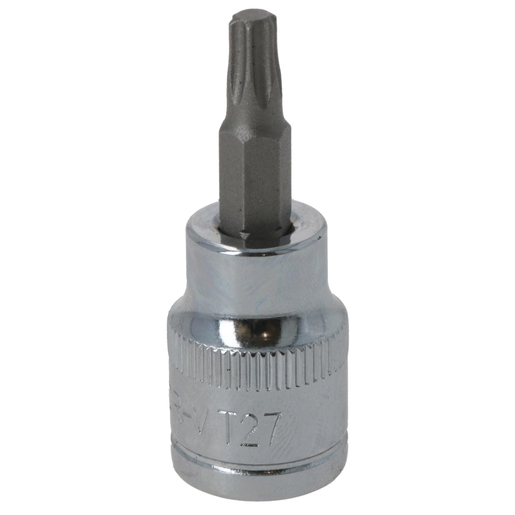 B&Q -  T27 Male Torx Bit Star Socket 3/8" Drive Standard Internal Chrome Vanadium Steel