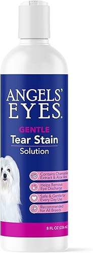 Angels Eyes - Solución suave de manchas de desgarro para perros y gatos solución de 8 onzas para el área de los ojos y la cara elimina la descarga